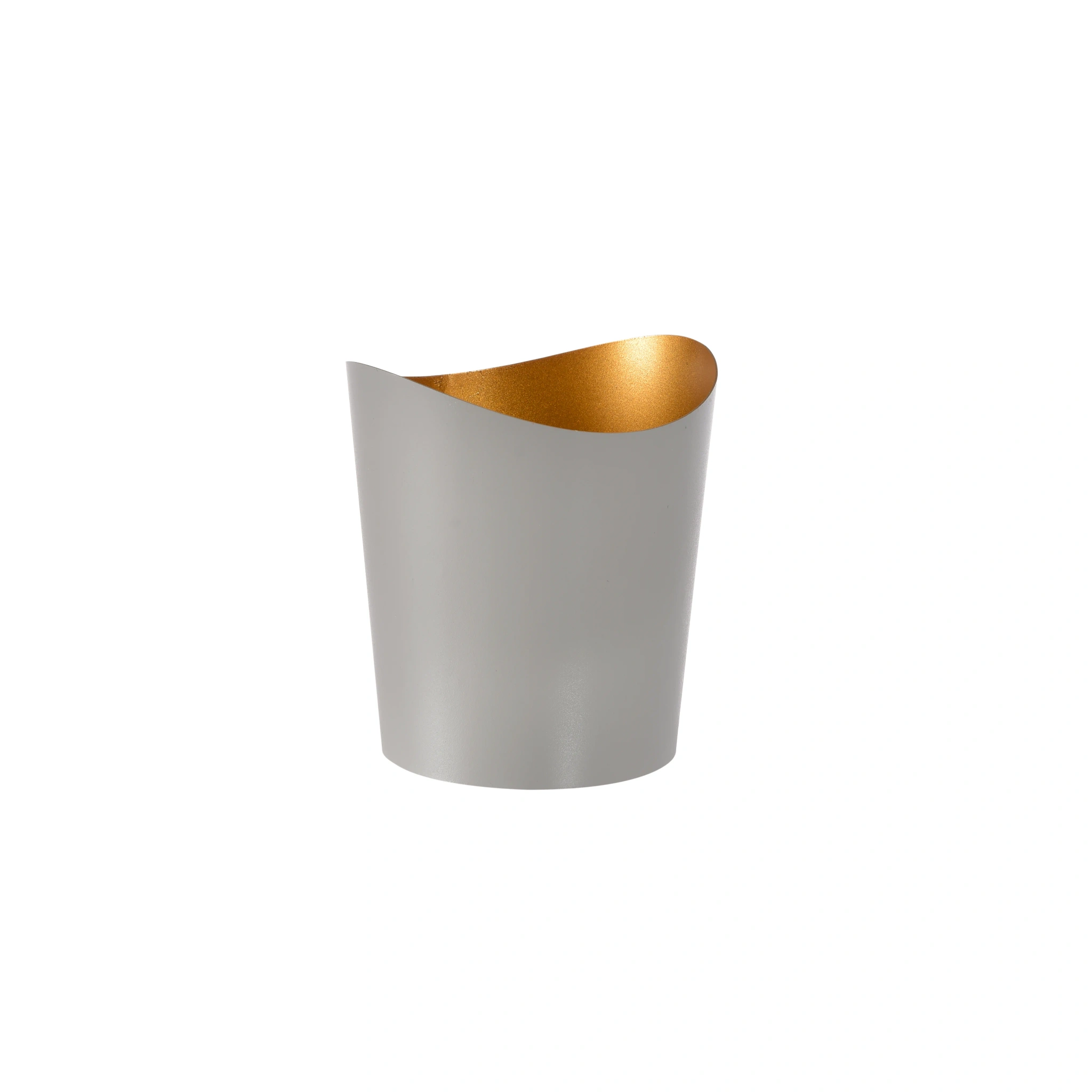 Duni Lysholder Metall 70x80mm Ripple Grey