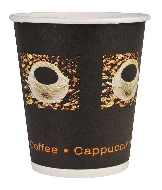 Kaffebeger coffee beans 9cm ø8cm sort pe/pap 8   24cl 50stk