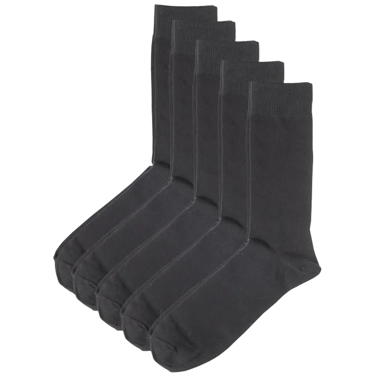 Herresokk Basic Black 41-45 5pk Pierre-Robert