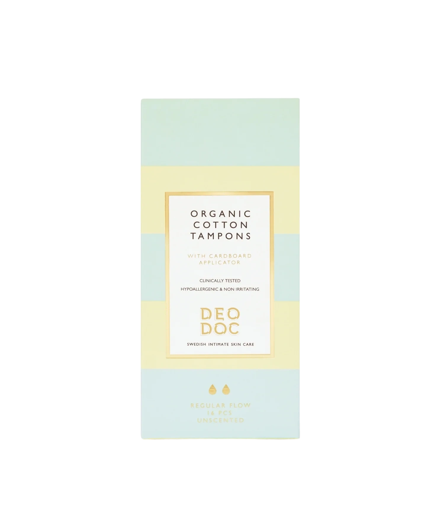 DeoDoc Organic Cotton Tampons With Applicator Regular Flow 16 pcs