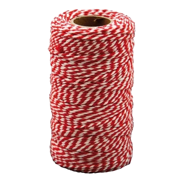 Bomullssnor Rød Og Hvit 100 M X 2 Mm