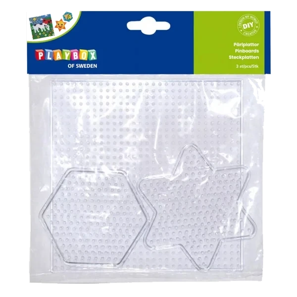 Perlebrett Stjerne, Sekskant, Kvadrat 3 Stk
