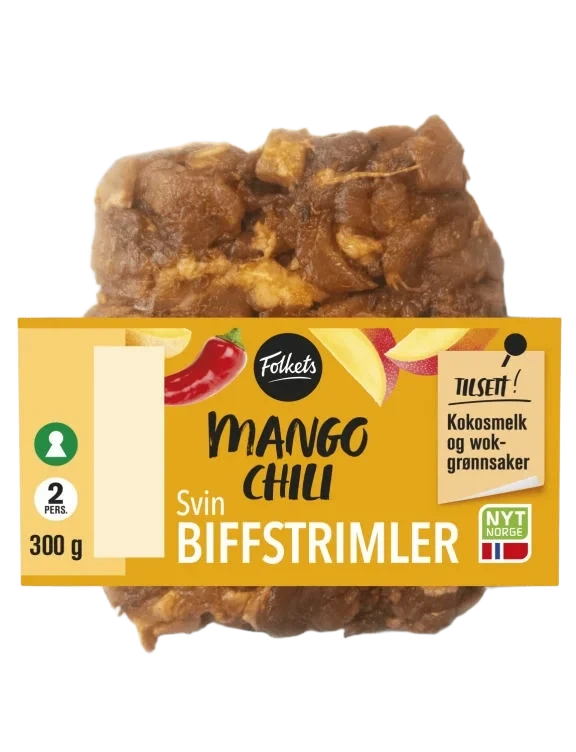 Svin Biffstrimler Mango Chili 300g Folkets