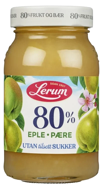Eple-pæresyltetøy Utan Tilsett Sukker 320g Lerum