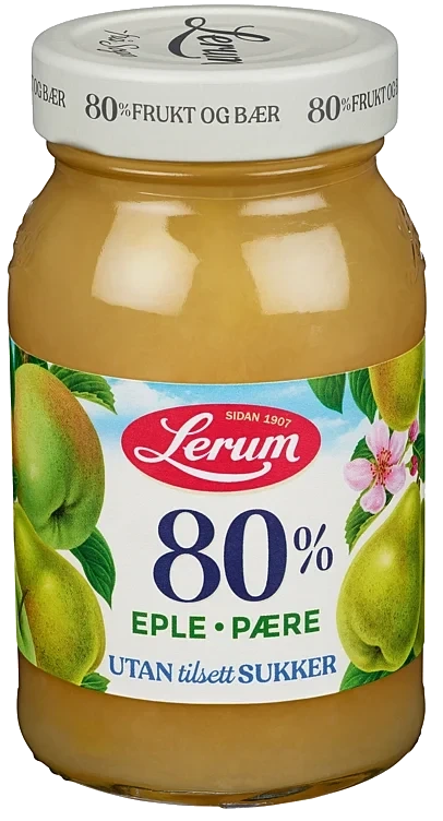 Eple-pæresyltetøy Utan Tilsett Sukker 320g Lerum