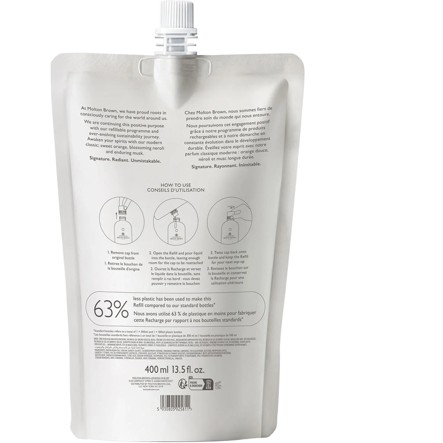 Molton Brown Orange & Bergamot Bath & Shower Gel Refill Pouch