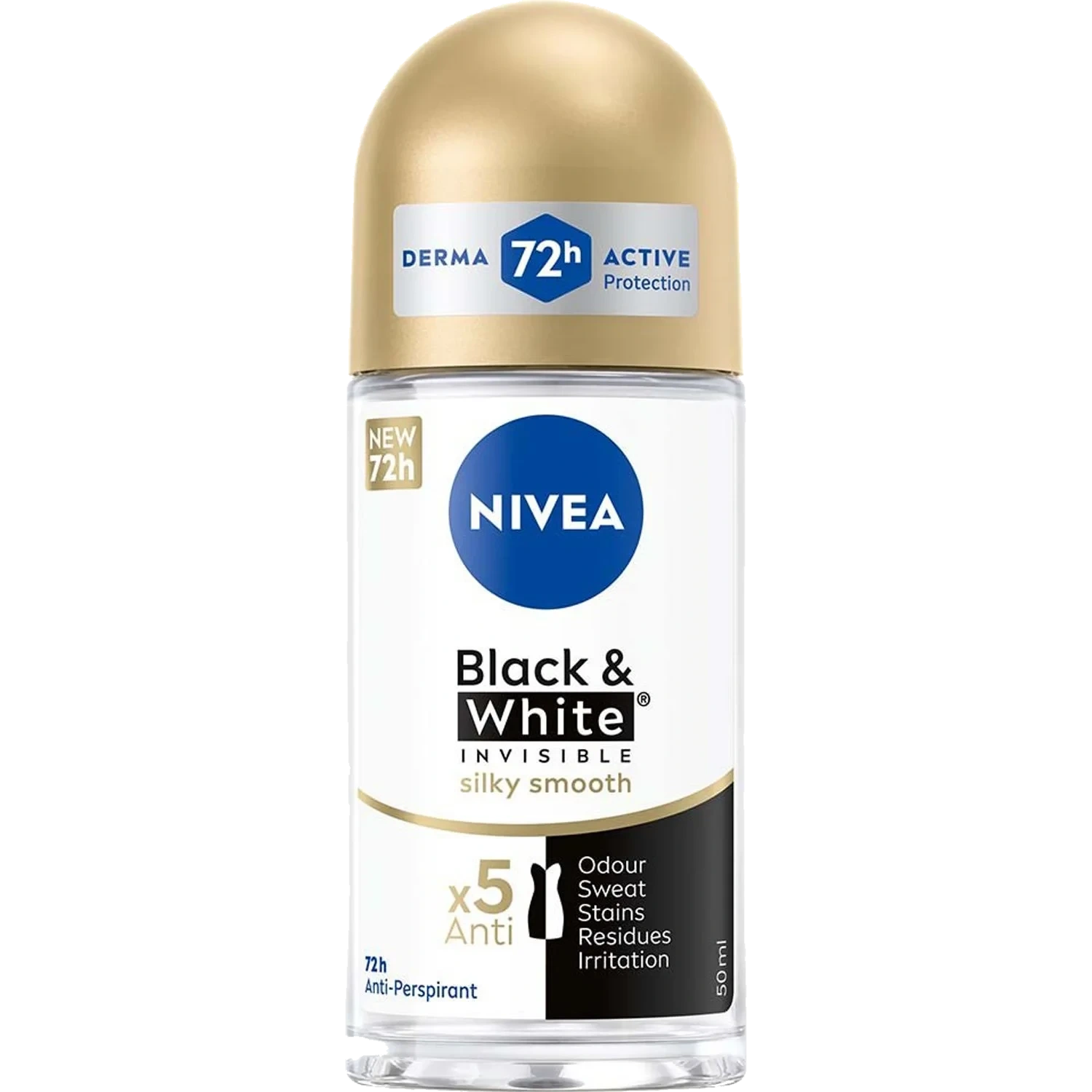 NIVEA Antiperspirant Deo Black & White Silky Smooth Roll On