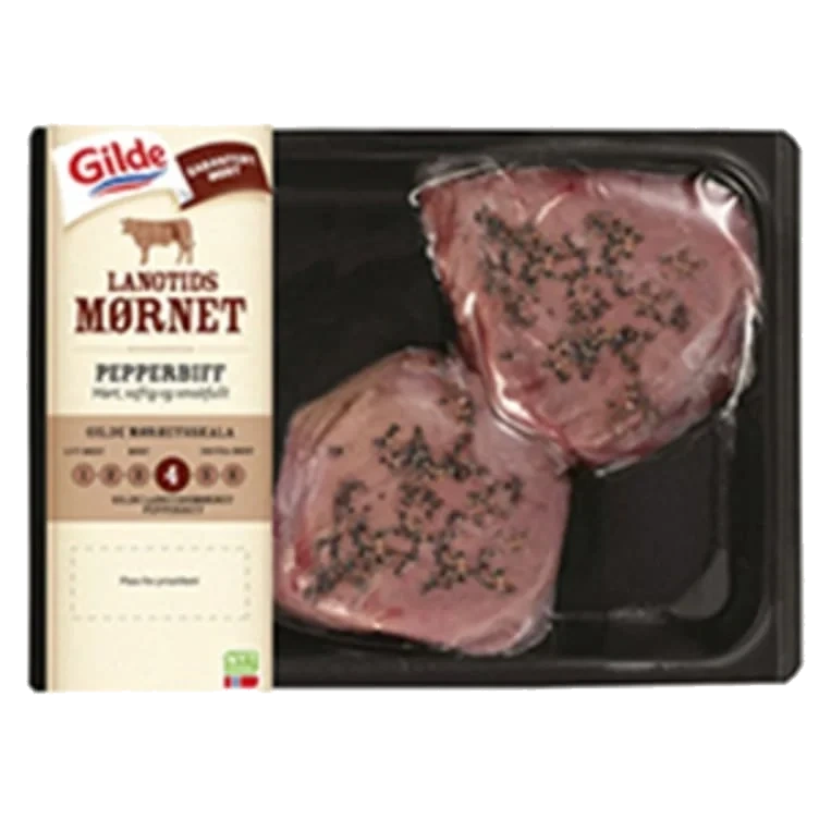 Storfe pepperbiff l.mør sk 5xca365g   kg