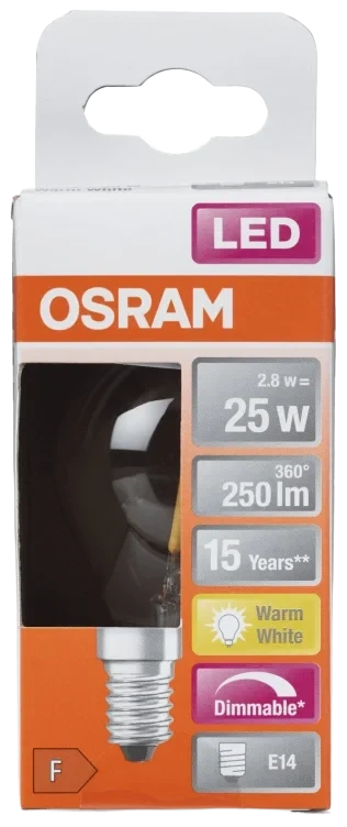 Lyspære Led Cl P 25 Klar Dim E14 Osram