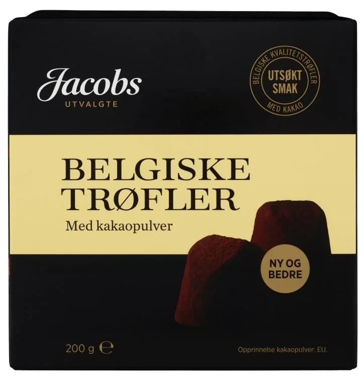 Belgiske Trøfler Kakao 200g Jacobs Utvalgte