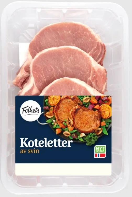 Svinekoteletter 4pk Ca700g Folkets