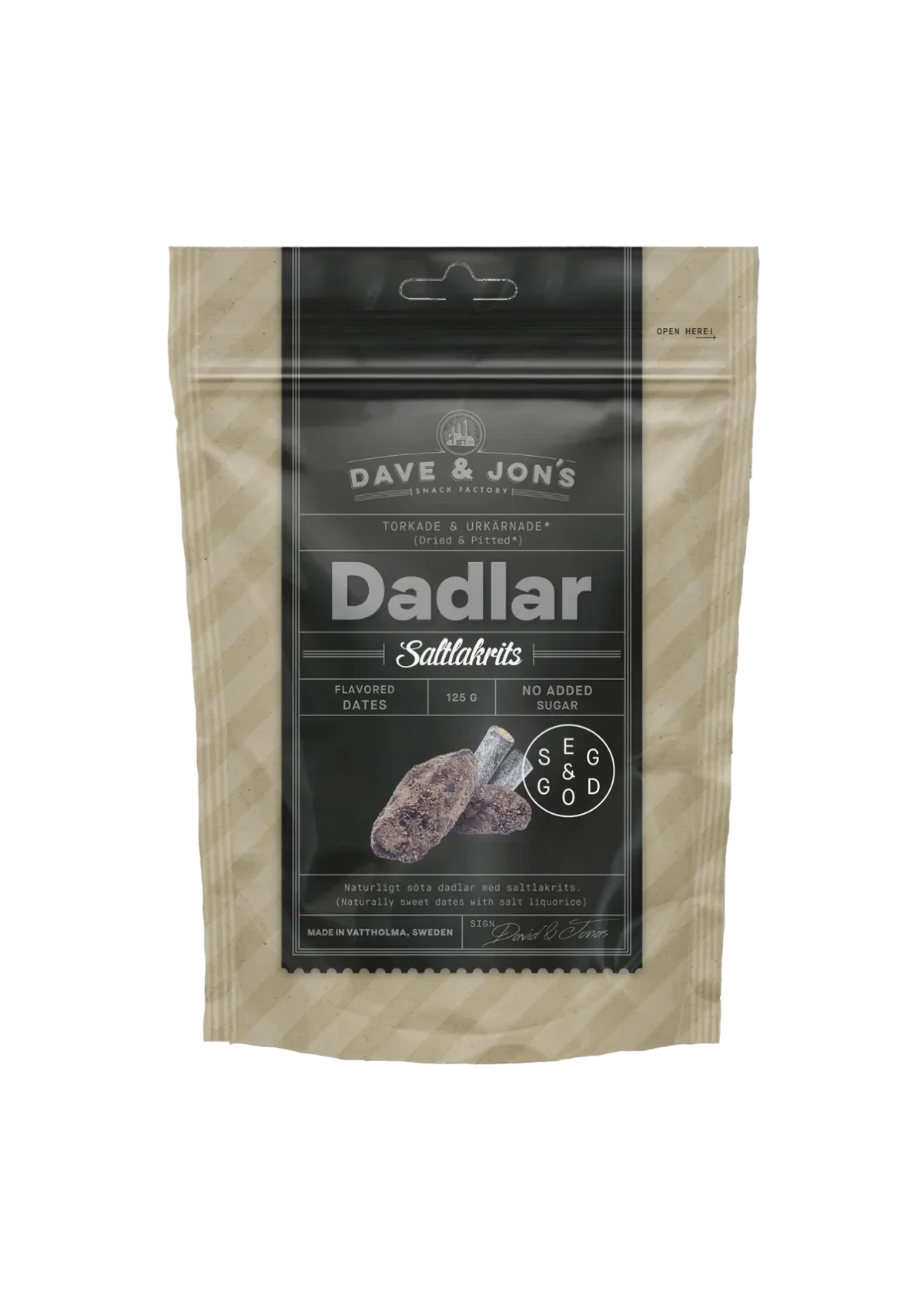 Dadlar Saltlakrits 125g Dave & Jon's