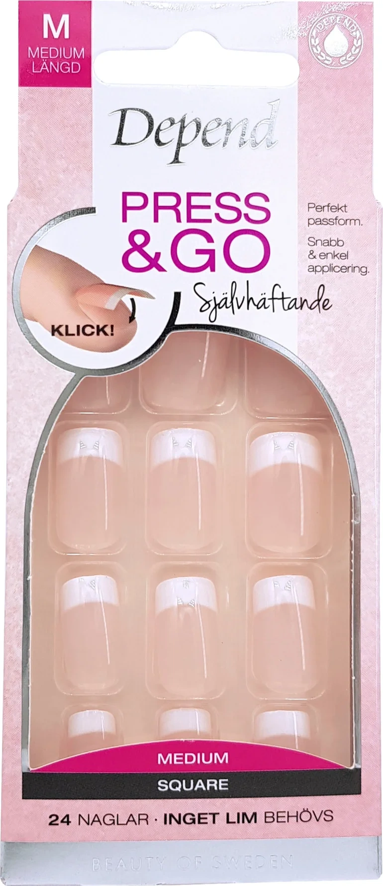 Depend Press & Go French Look Press & Go French Look Medium Square Pink