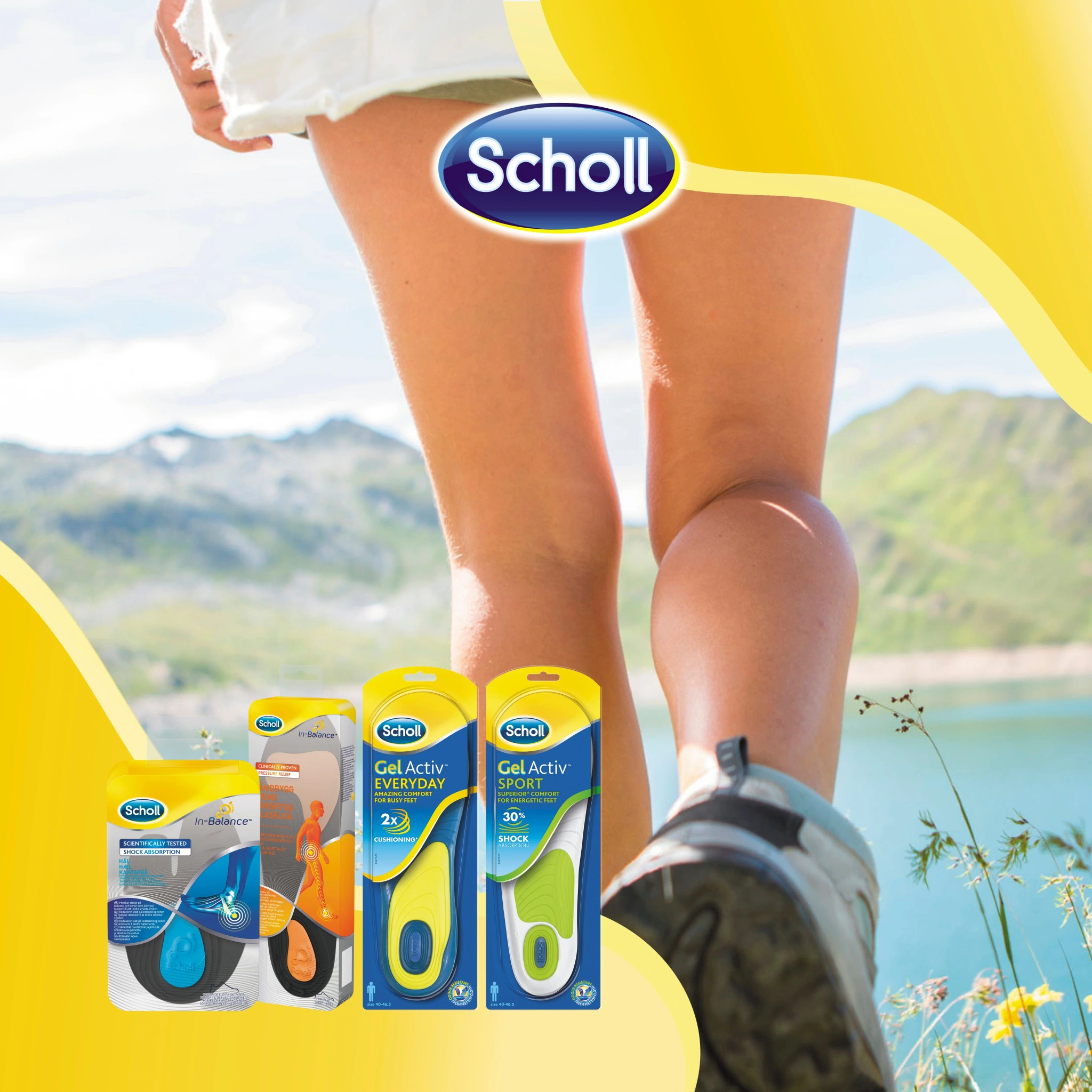 Scholl Gel Activ Sport Såle Mann, 40-46,5, 1 par