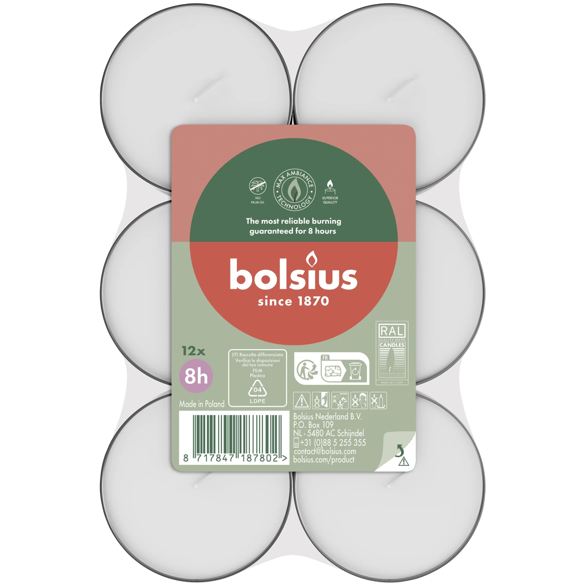 Värmleljus Maxi 8h 12-pack