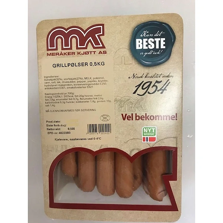 Grillpølse       500g