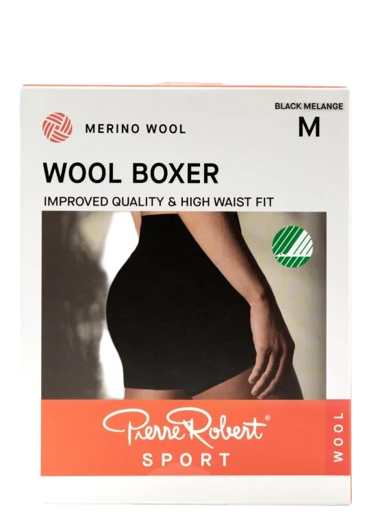 Boxer Wool Sport Black Melange Xl Pierre-Robert