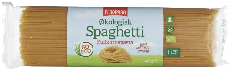 Spaghetti Fullkorn Økologisk 500g Eldorado