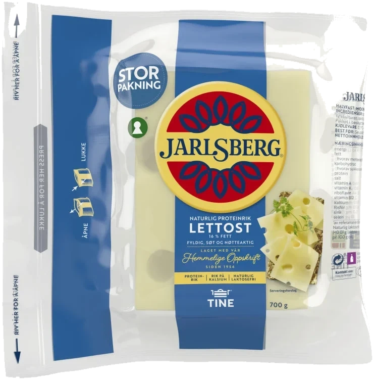 Jarlsberg Lett 16% 700g Tine