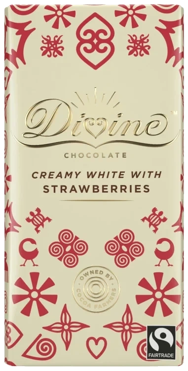 Divine Chocolate White Strawberry 90g