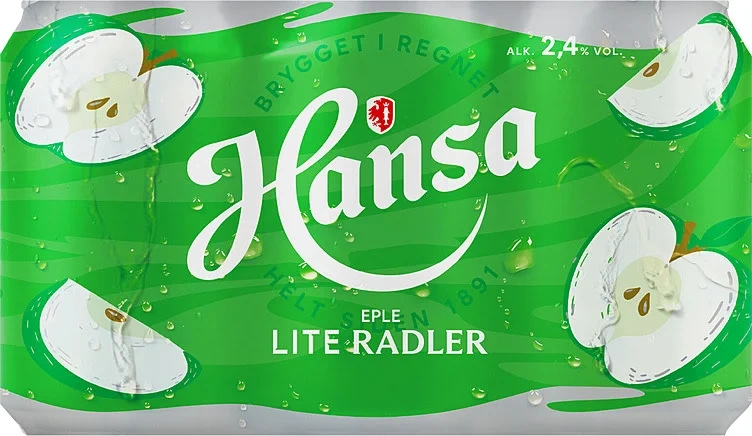 Hansa Lite Radler Eple 0,33lx6 boks
