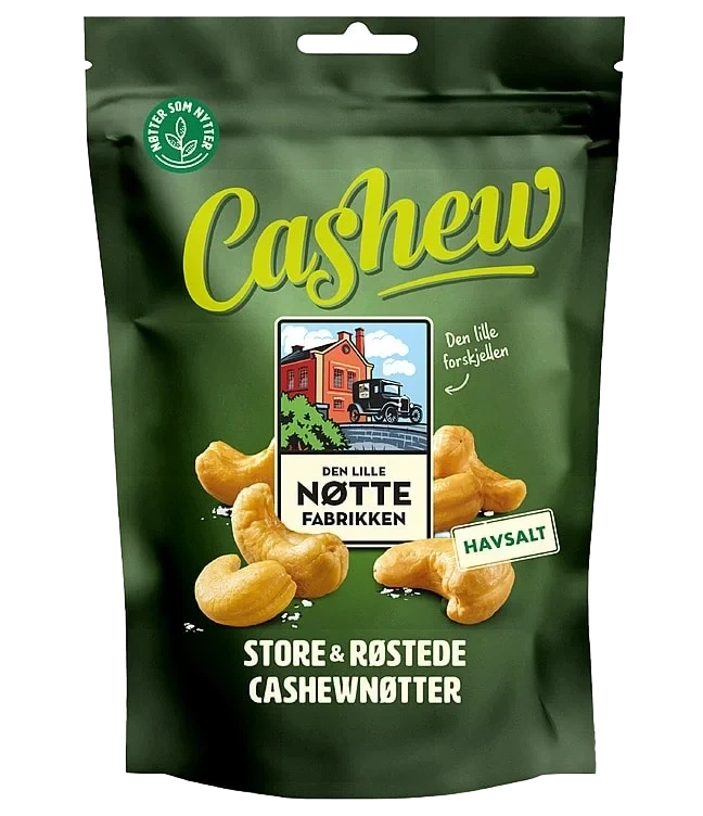Cashewnøtter m/Havsalt 190g Dln