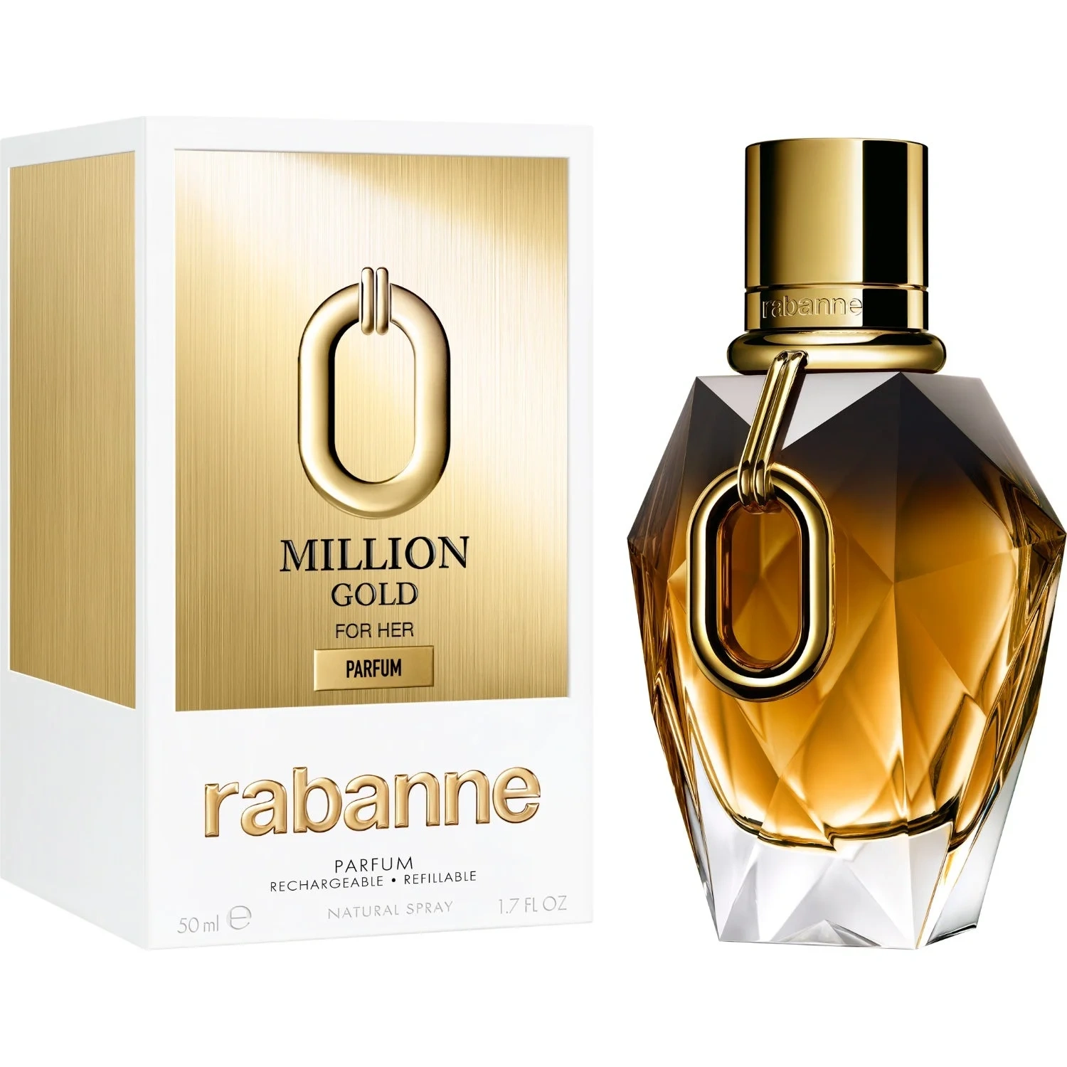 Rabanne Million Gold For Her Parfum 50 ml, Refillable