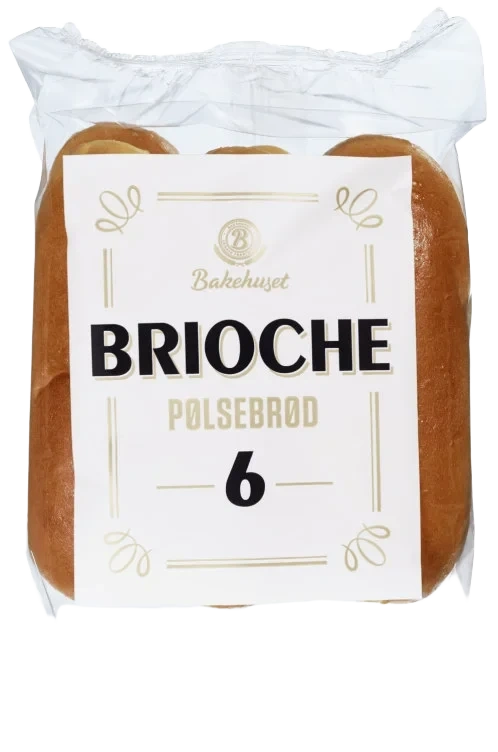 Pølsebrød Brioche 6stk 300g Bakehuset