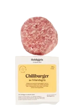 Heldiggris Chiliburger av Frilandsgris 2pk 320g