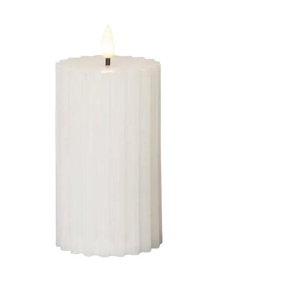 Blockljus LED Flamme Stripe Vit 15cm