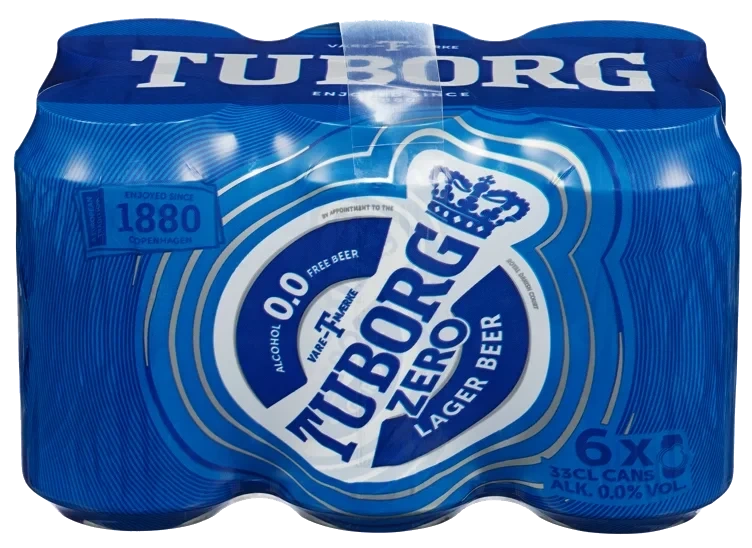 Tuborg 0.0% 0,33lx6 boks