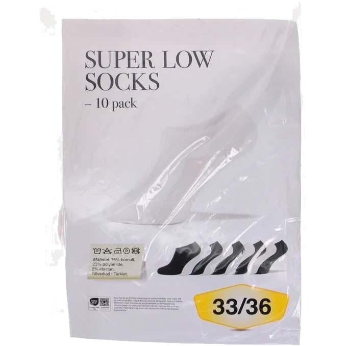 Låga Ankelstrumpor Stl. 33-36 10-pack