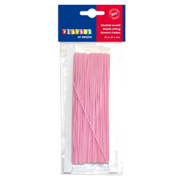 Elastisk Snor Rosa 25 M Ø 1 Mm