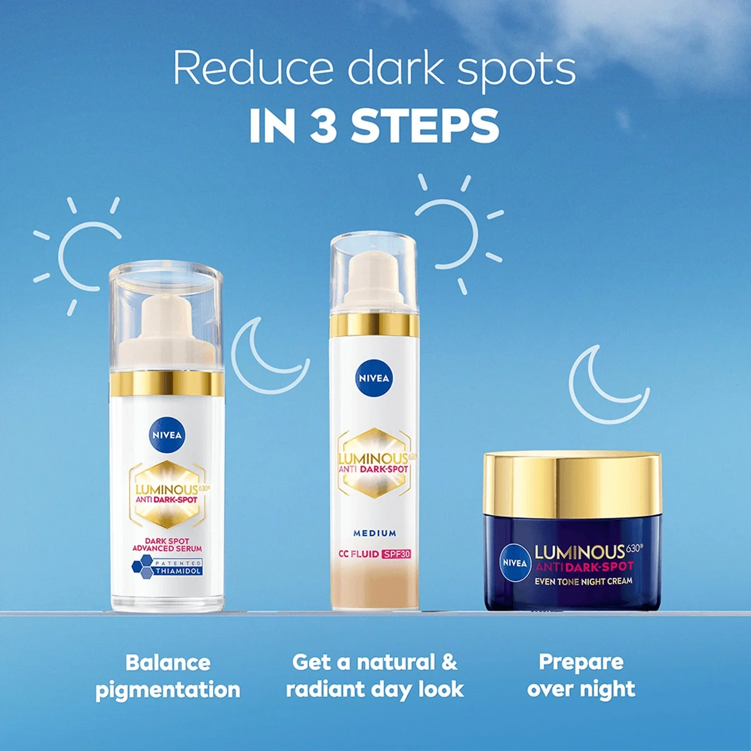 NIVEA Luminous630 Anti Dark-Spots CC Fluid 3in1 Medium, 40ml