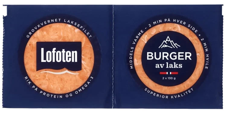 Lakseburger Naturell 2x130g Lofoten