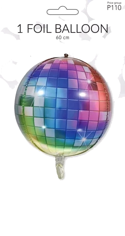 Folieballong Diskokule Farger 60cm