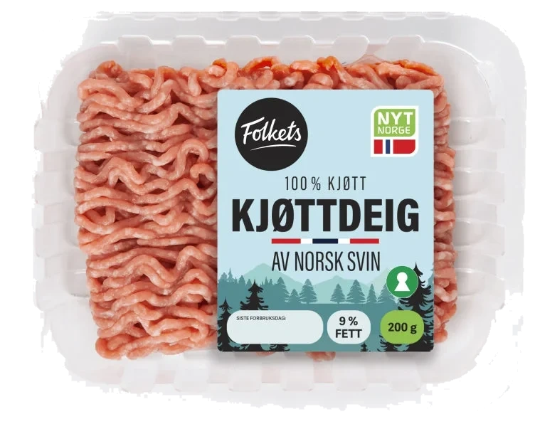 Kjøttdeig Svin 9% 200g Folkets