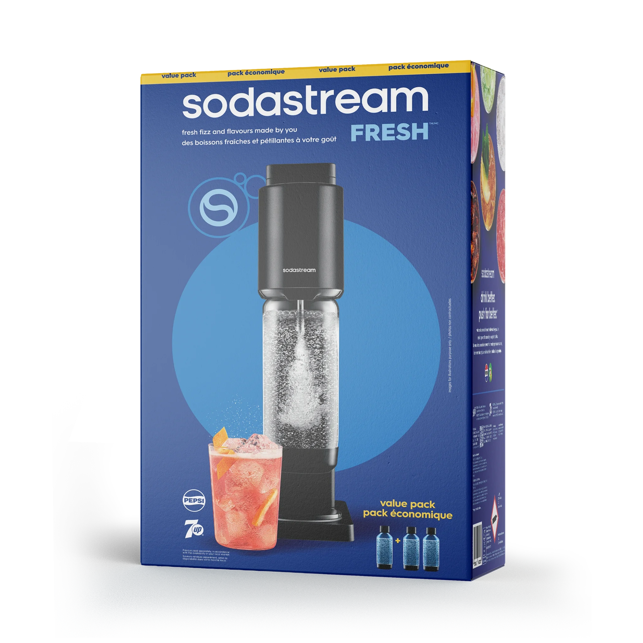 Sodastream FRESH™ svart kolsyremaskin. Valuepack