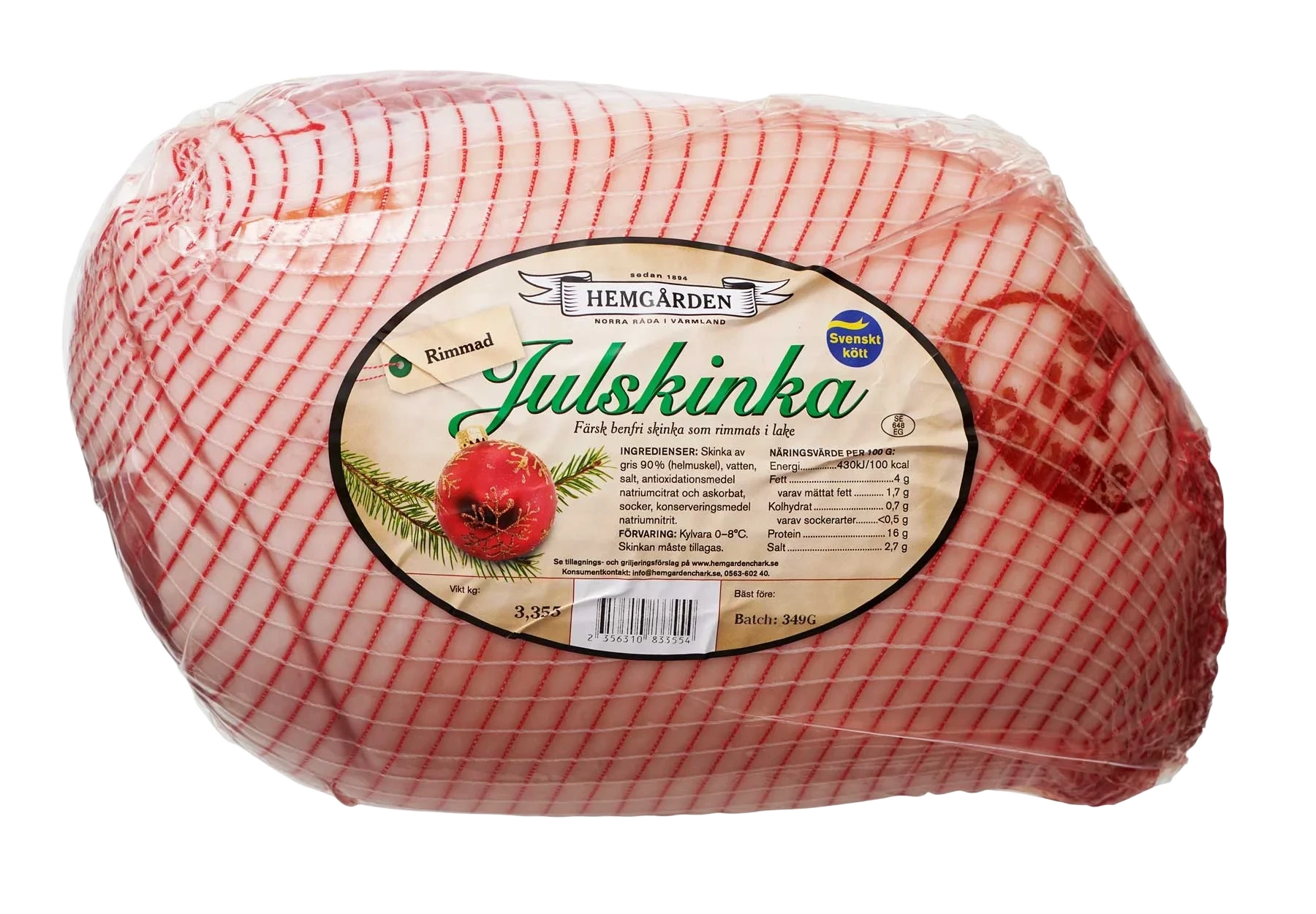 Julskinka rimmad