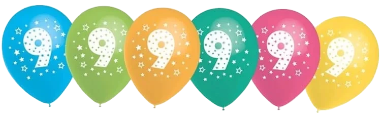 Ballonger m/Tall 9 6stk