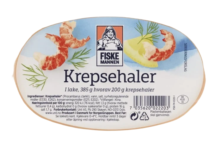 Krepsehaler i Lake 385g Fiskemannen