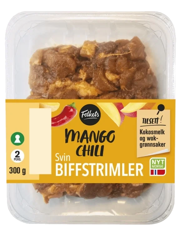Svin Biffstrimler Mango Chili 300g Folkets