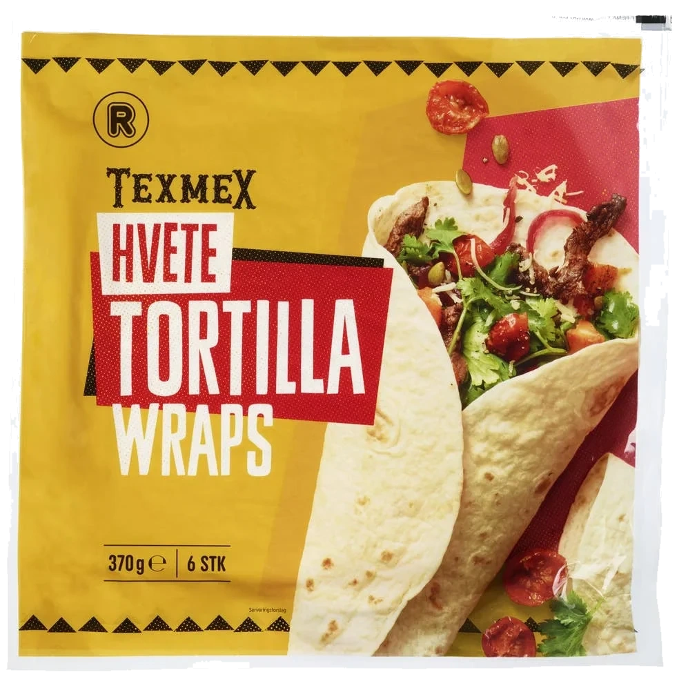 Tortilla hvete Large 6stk, 25cm, 370 g
