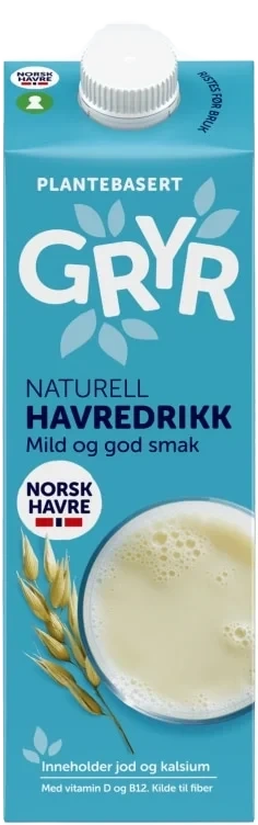 Gryr Havredrikk Naturell 1l Tine