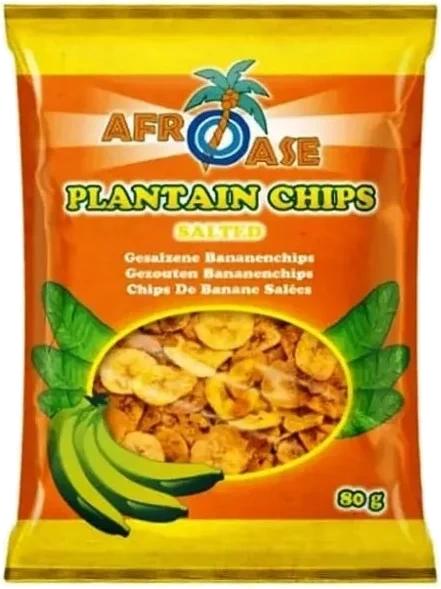 Afroase Plantain Chips Saltet 80g
