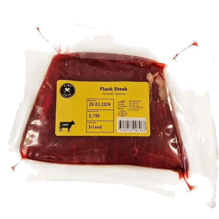 Flanksteak frystinad ca 1kg Hacksta Köttdisk