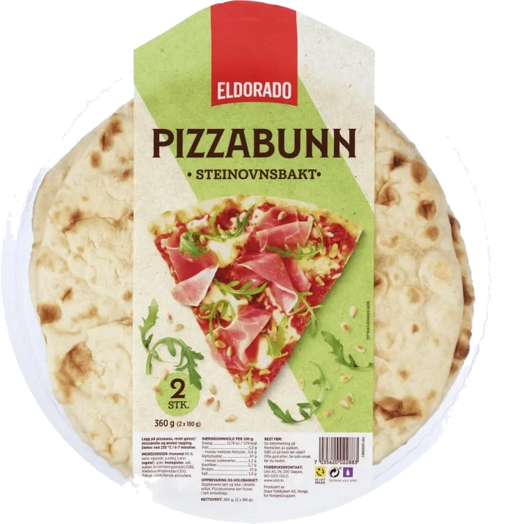 Pizzabunn Hvete Stenovn 2x180g Eldorado