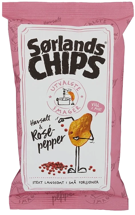 Sørlandschips havsalt & rosepepper  100g