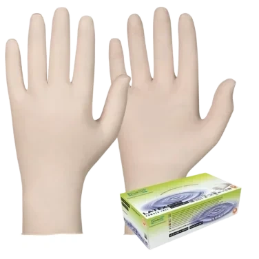 Engangshansker latex hvit m   100stk