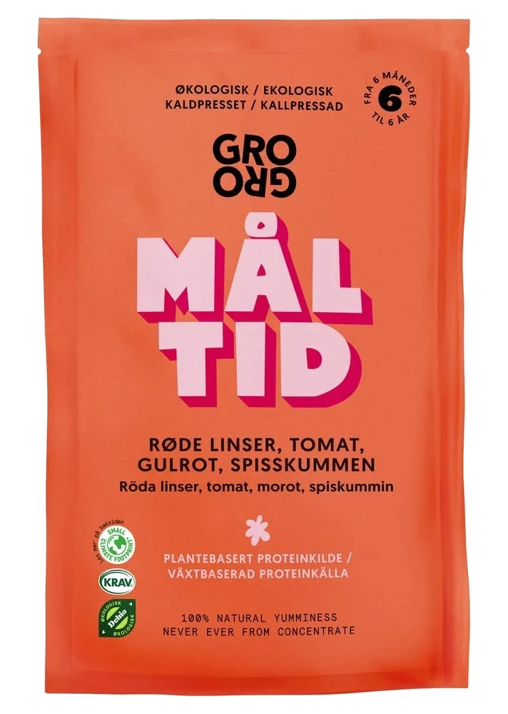 Måltid med røde linser og tomat Fra 6 mnd, økologisk, 100 g